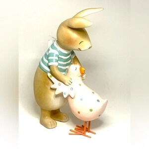 BNWT GANZ Friends Easter Bunny Figurine Hugging Chick